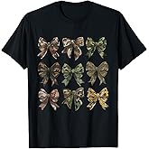 Camouflage Camo Bow Girls Camo Coquette Bow Hunting Women T-Shirt