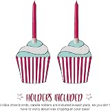 Anniversary House Fuchsia Glitter Candles 12 With Holders 7.5cm view 4