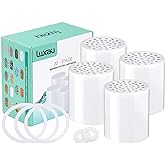 4 Pc Luxau 20 Stage (Also Fit 15, 18 Stage) Shower Filter Replacement Cartridge, Shower Head Filter Refill, for Hard Water Chlorine Heavy Metal, Skin Hair, Fit Any Similar Design Shower Water Filter
