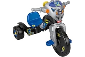 Fisher-Price DC Super Friends Batman Toddler Tricycle Ride-On Preschool Toy, Lights & Sounds Trike with Adjustable Seat, Ages 2+ ?