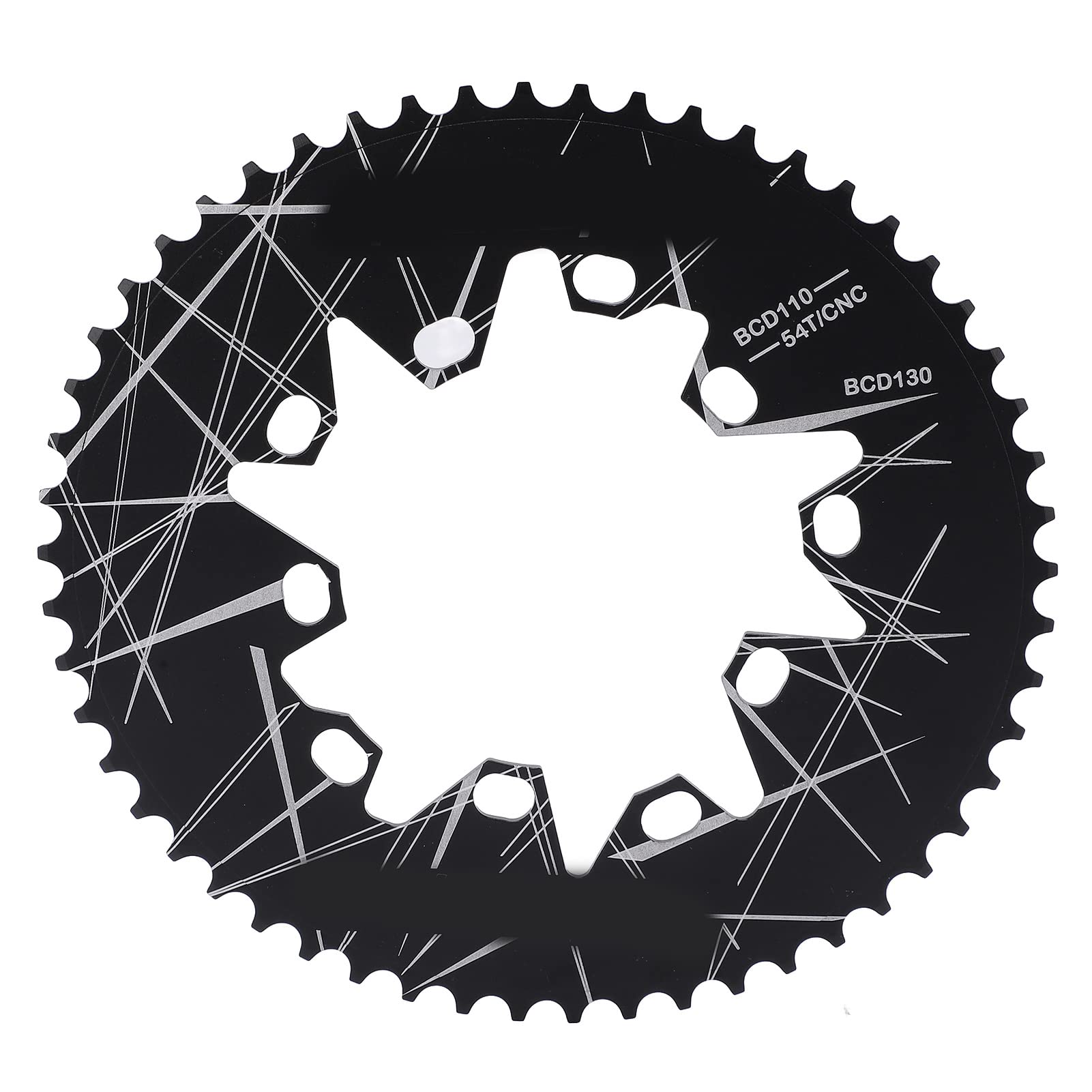 POENVFPO Oval Chainring, High Strength Aluminium Alloy 54T Narrow Wide Chainring for Road Folding Bikes 7 8 9 10 Speed Cyclists Commuters Touring Riders