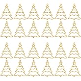 EXCEART Christmas Charms 40 Pcs Gold Alloy Christmas Tree Pendants Hollow Resin Diy Jewelry Making Accessories for Holiday Crafting and Beading Projects