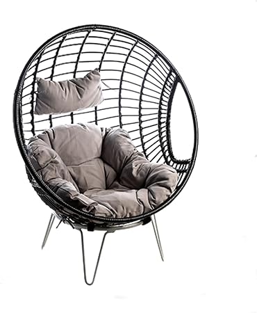 Amazon De Garten Korbsessel Polyrattan 140x110cm Metallgestell Polster Gartensessel Sessel