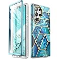 i-Blason Glitter Case for Samsung Galaxy S22 Ultra (6.8 Inch) 5G Mobile Phone Case Bumper Case 360 Degree Protective Case Glossy Cover [Cosmo] with Integrated Screen Protector 2022 Edition (Ocean)