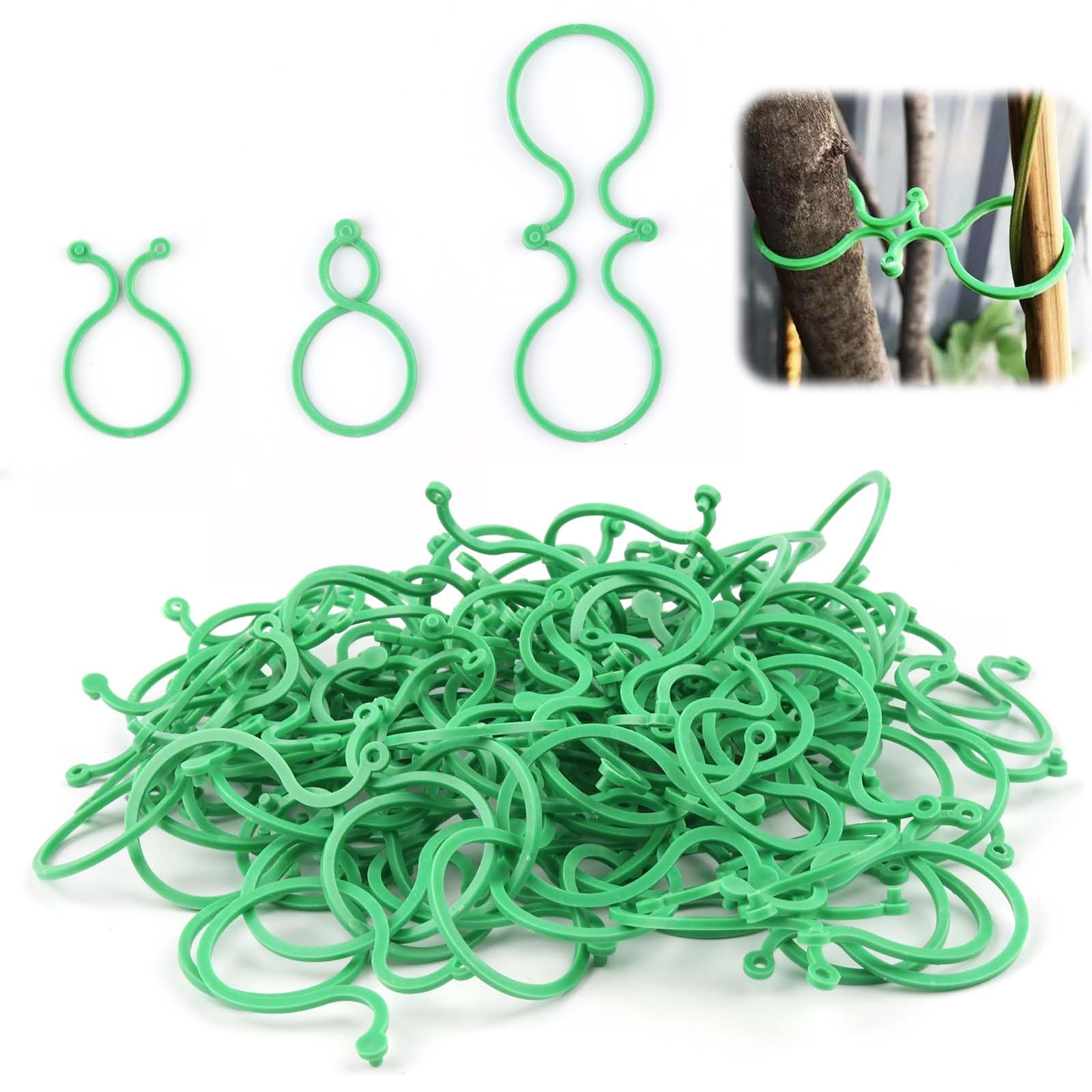 YiJiuBa Secured Plant Clip, Pack of 100 Plant Clips Attachment, Plastic Climbing Plant Clips for Climbing Plants, Plant Clips Small, Plant Support Clip, Garden Clip (Green)