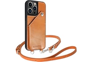 LUCKYCOIN iPhone 13 Pro Leather Crossbody Case & Wallet - 6.1" Brown