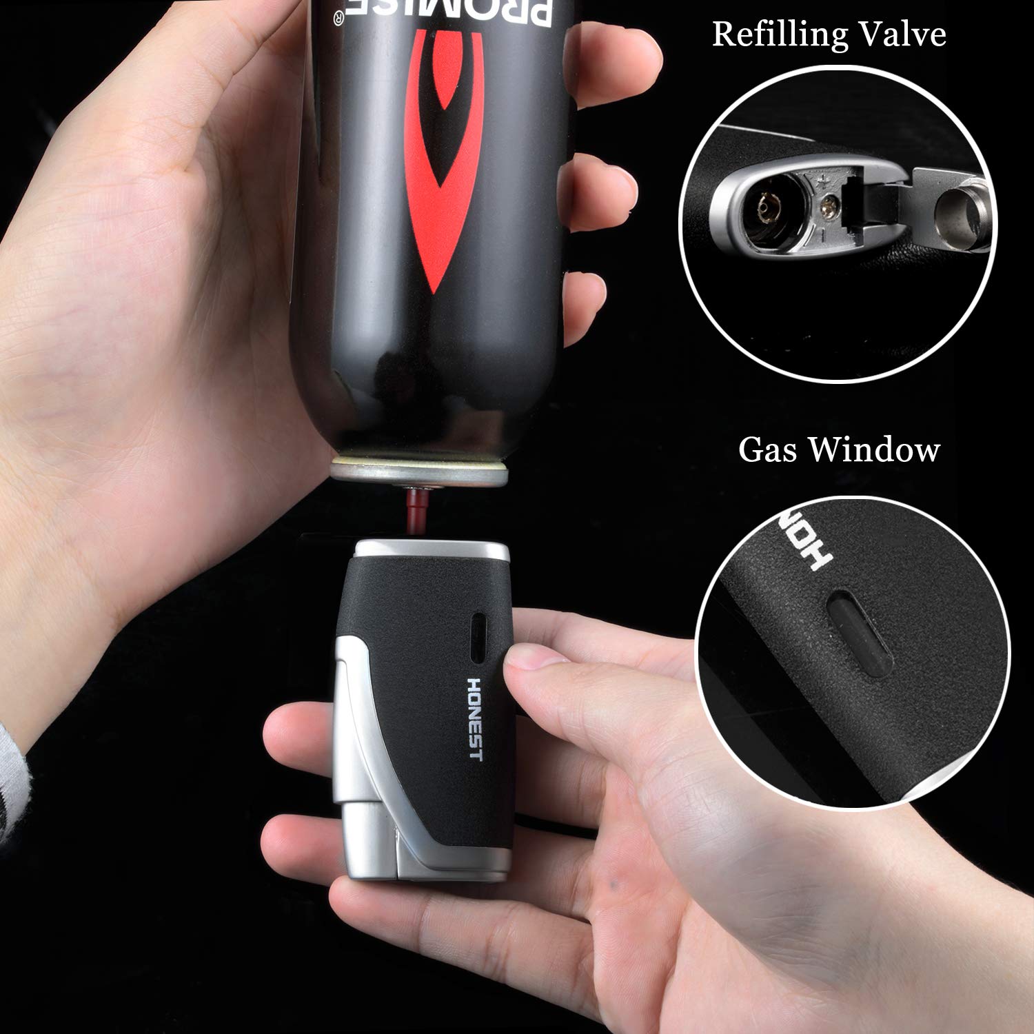 YKMY Jet-Feuerzeug, gut für den Zigarettenanzünder, Gasfeuerzeug mit Einer Deluxe Geschenkbox, kein Gas