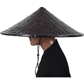 xihexi Black Handmade Bamboo Hat Samurai Hat Cosplay Hat (19" x 7")