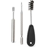 KeMioYuXin Bowling Thumb Insert Glue Remover Tool - 3 Pcs, Bowling Ball Repair Tool Kit with Scraper Awl &amp; Wire Brush, Thumb Slug Removal &amp; Cleaning Tool, Bowling Accessories