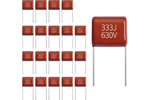 JCCON 20-Pack 630V 333J Premium Quality Metallized Polypropylene Film Capacitors, P7.5 CBB21/CBB22 33000pF 33nF 0.033uF MPP Caps with Superior Performance