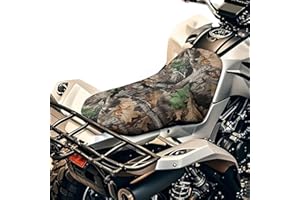 Qpednta Camo Hunting Forest ATV Seat Cover Four Wheeler Accessories Breathable Padded Protector ATV Back Seat Powersports Cushion Covers Universal Waterproof Elastic