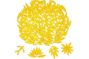 BTMIEY Leaf Petal Ceramic Mosaic Tiles for Crafts, 500g/1.1LB Irregular Mosaic Pieces, Petal Mosaic Tiles DIY Mosaic Making Stones for Craft Hobby Arts Wall Decoration (Yellow)