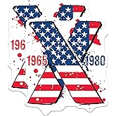 (2 Pack) Gen X Stickers - Retro Generation X Design - 80s and 90s Nostalgia Stickers - Vintage Patriotic Stickers - 5" On Longest Side - Sticks to Smooth Flat Surfaces - Made in USA - BMCS4761