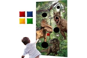 Dinorsaur Bean Bag Toss Game for Kid Toddlers 1-3 with 4 Color Bean Bags, Sports & Outdoor Play Toys Yard/Backyard/Lawn Games for Kids Ages 6-8, Birthday Family Party Supplies Decoration Jamonxi
