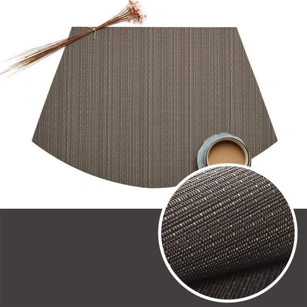 Home Placemats Sets of 6 Table Mats PVC Washable Mat Heat Resistant Mat for Kitchen Supporto Da Tavolo E Home Decor (6 Pcs) Living Room/Kitchen Utensils (Color : Dark Gray, Size : Sector 45X30cm)