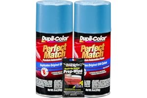 Dupli-Color Light Blue Metallic Exact-Match Automotive Paint For GM Vehicles - 8 oz, Bundles with Prep Wipe (3 Items)