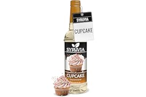 Syruvia Coffee Syrup, Cupcake Flavored Syrup for Drinks, Lattes, and Desserts – 25.4 fl oz,