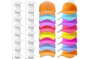 Fododo 2 Pack Hat Organizer for Baseball Caps, Hat Rack for Wall Hold Up 16 Hats, Strong Adhesive & Screw-in Cap Holder hat h