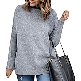 CHICWISH Women's Linen/White/Grey Cozy Ribbed Long Sleeve Turtleneck Knit Top Pullover Sweater