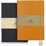2 Pack Classic Notebooks/Journals – Premium Thick Paper Faux Leather Hardcover Writing Notebook, College Ruled Lined Page, 5