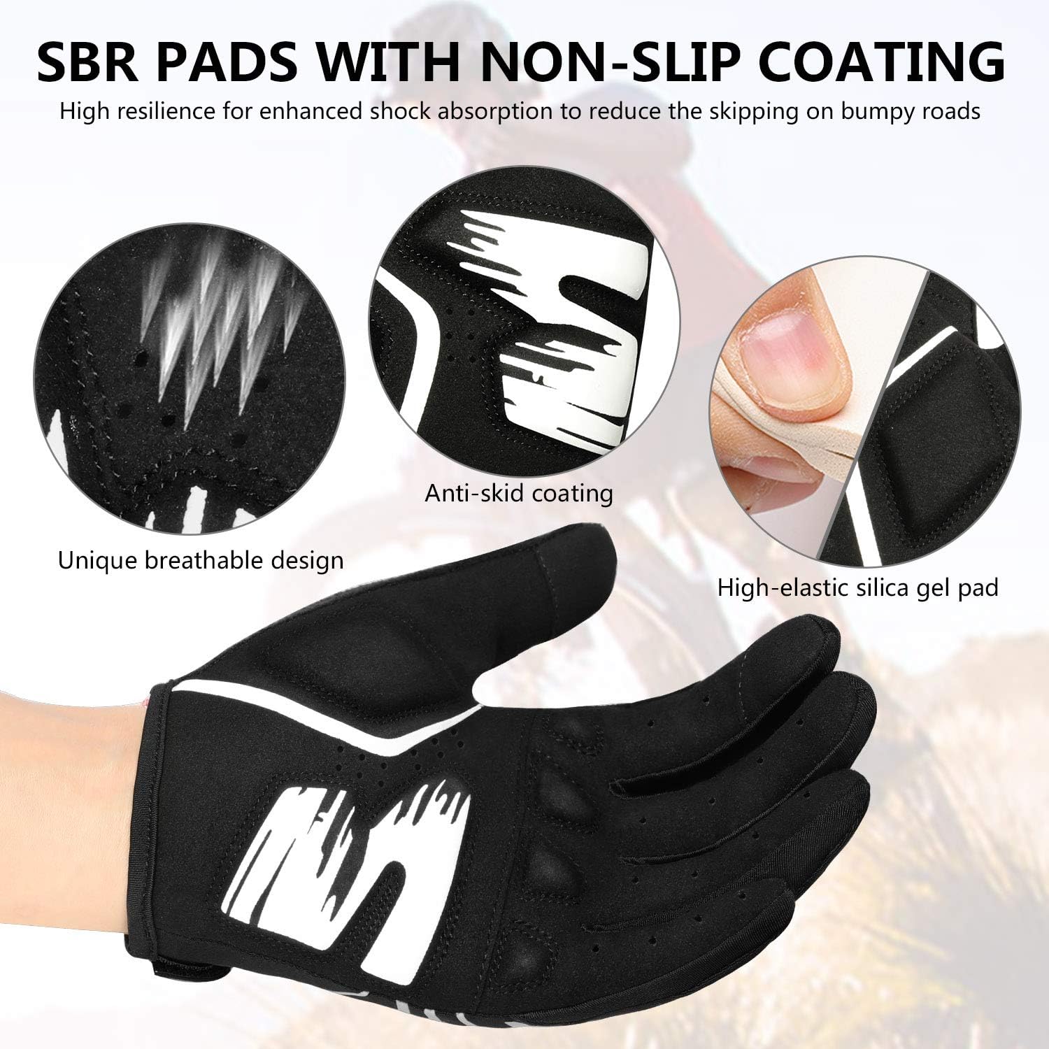 NICEWIN Cycling Gloves Motorcycle Bike Mountain- Road Bicycle Men Women Padded Antiskid Touch Screen: Clothing