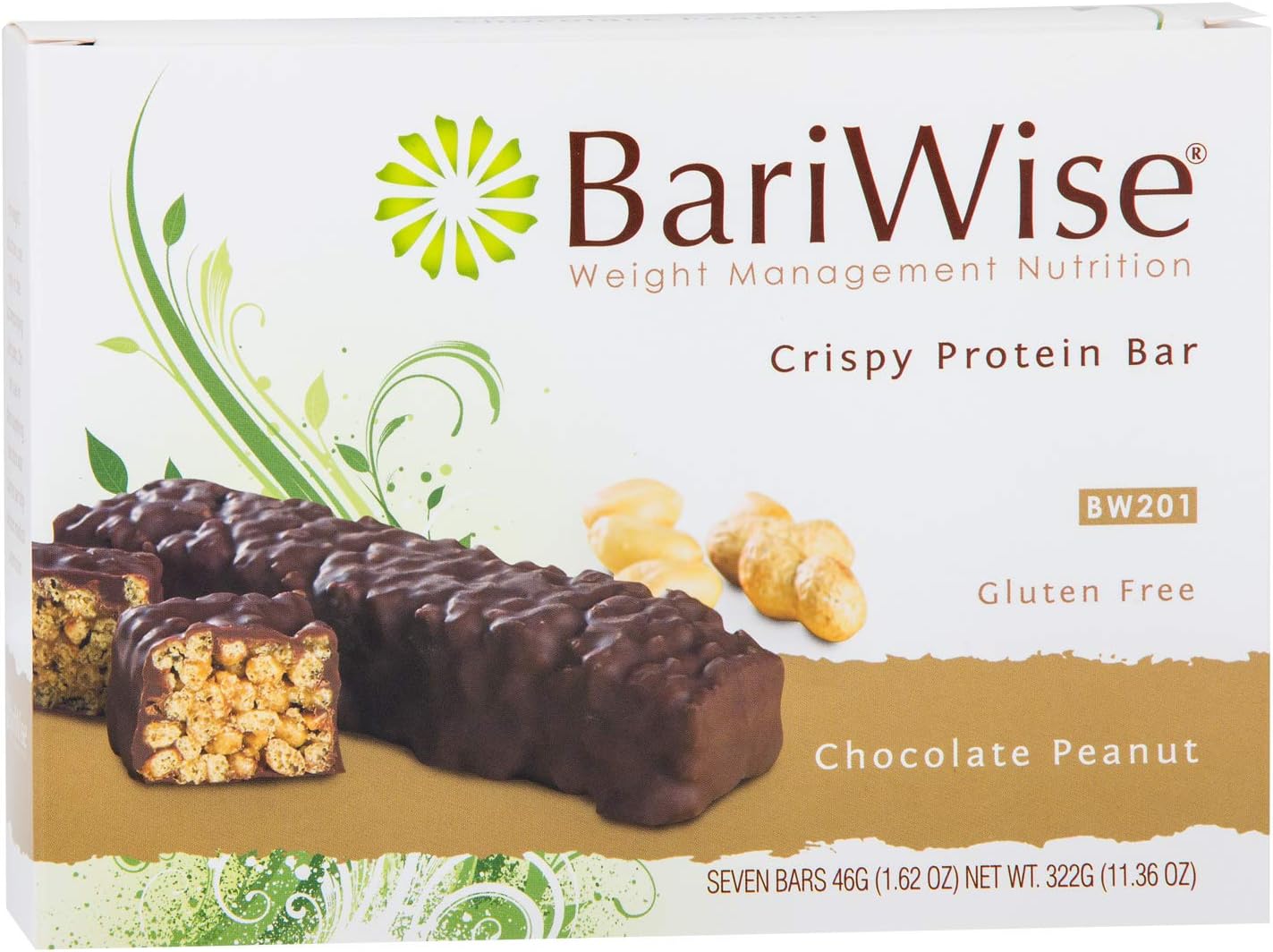 BariWise Crispy Protein Bar - Chocolate Peanut Dream (7ct), High Protein Bars, Trans Fat Free, Aspartame Free