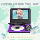 YOTON 9.5in Portable DVD Player with 7.5in Swivel Screen Purple (4-6h) view 4