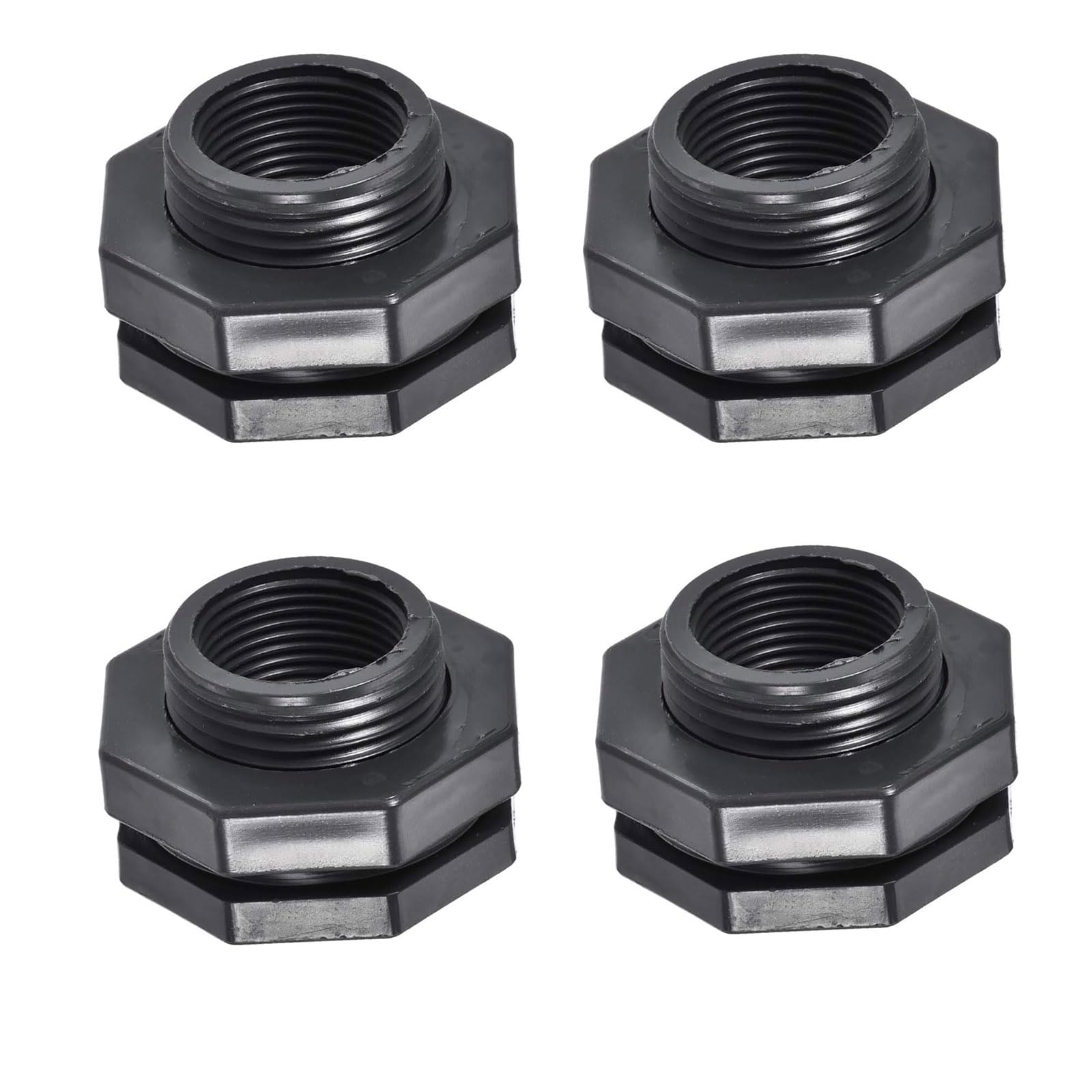 Recogwood 4Pcs Bulkhead Fitting, G3/4 Female Tube Adaptor Pipe Fitting with Silicone Gasket for Water Tanks