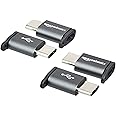 Amazon Basics Aluminum Micro USB (Female) to USB-C (Male) Adapter with Keychain - Gray, 4-Pack