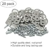EesTeck 20 Pack Heavy Duty Picture Hangers with Screws D-Ring Silver view 2