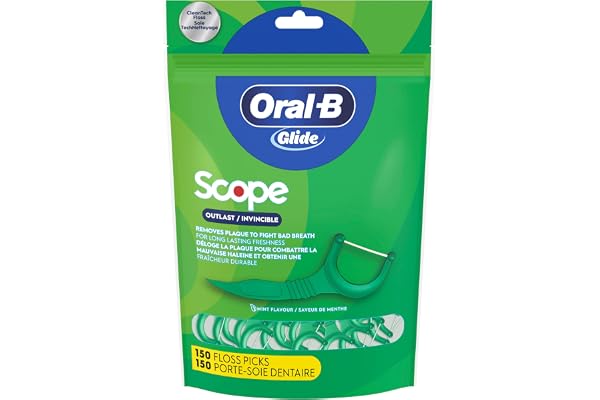Oral-B Glide Complete with Scope Outlast Mint Flavour Floss Picks, 150 Count