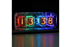 Adventurers Nixie Tube Clock with IN-12 Tubes, Luminous Clock, Retro Modern Desk Vintage Punk Digital Desktop Creative Orname
