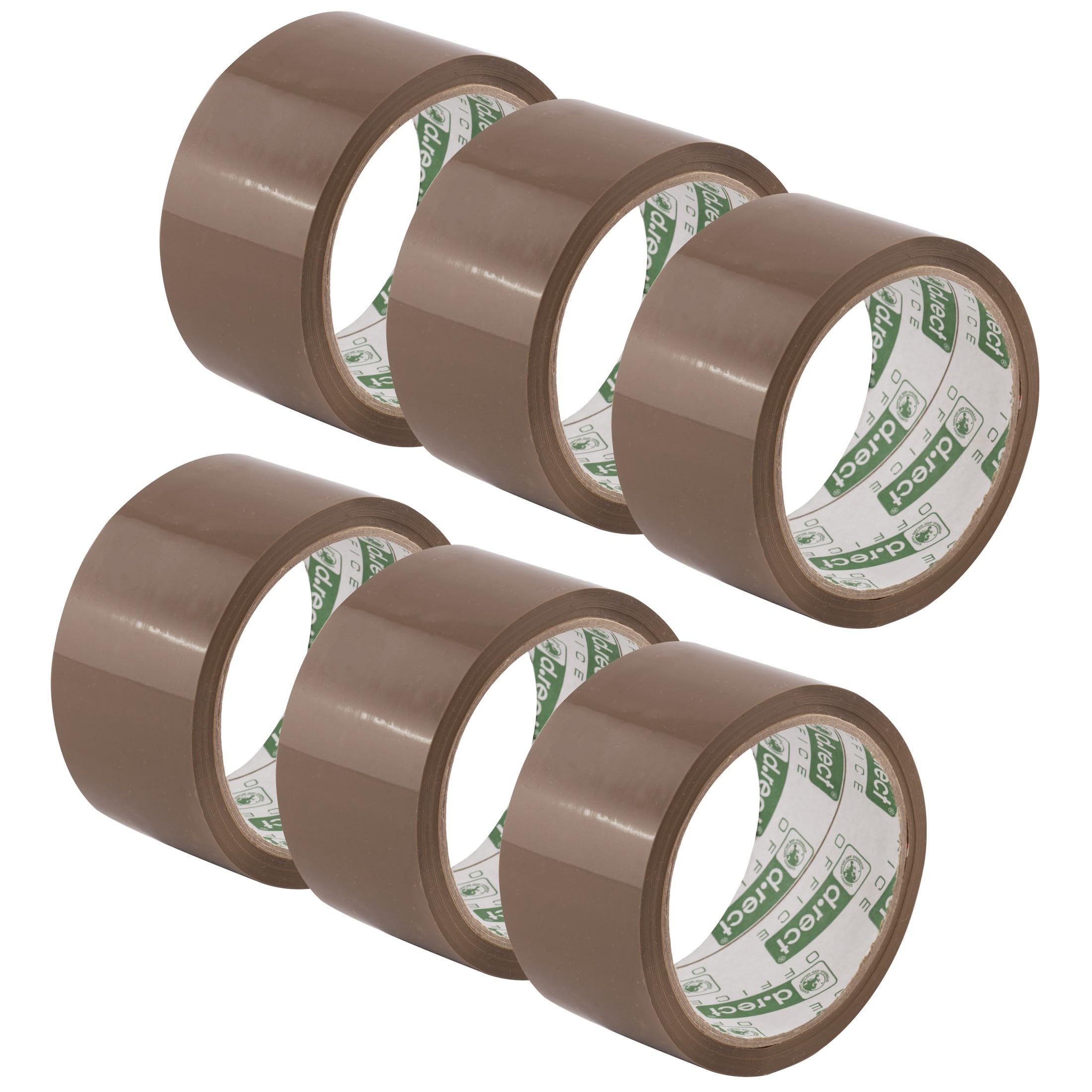 D.RECT Packing Tape Brown 6 Rolls - Strong Parcel Tape 50m x 48mm - Packaging Tape for Parcels and Boxes, Moving House