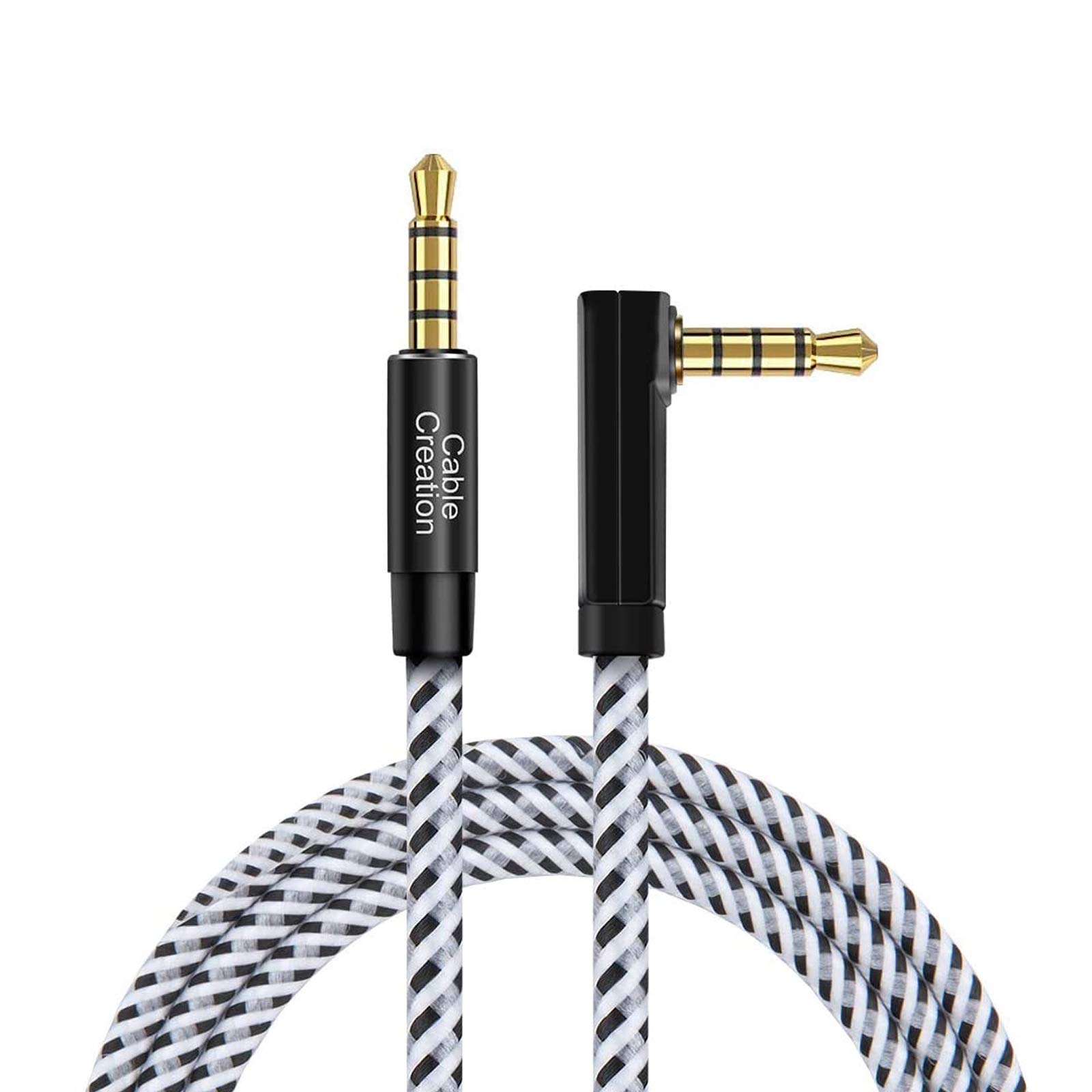 CableCreation Cable de audio de 3,5 mm (3 pies/0,9 m), cable auxiliar estéreo TRRS de 3,5 mm