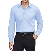 J.VER Men's Dress Shirts Stretch Stain Shield Long Sleeve Solid Formal Shirt Business Casual Button Down Shirts