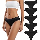 COOPLUS Cotton Women's Underwear, Soft Breathable Comfortable Panties (5/6 Pack)