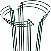 HiGift Plant Support Stakes, 6 Pack Metal Peony Cages and Supports, Garden Stakes Plant Support Cage, Large Plant Support Ring for Outdoor Indoor Snake Plant Peony Rose Flowers Vine (10" W x 15.8" H)