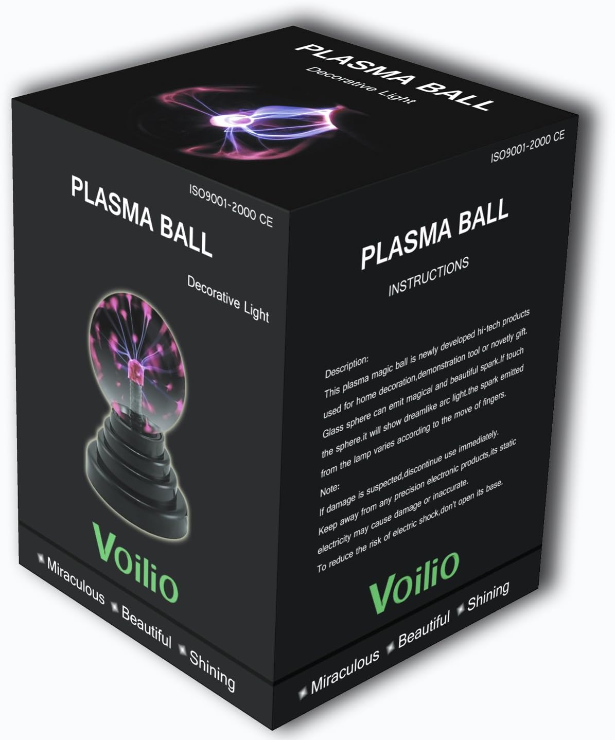 Voilio Plasma Ball Globe Usb and Battery Powered