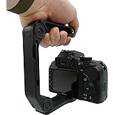 GENS Handheld Camera Stabilizer Grip - Universal U-Shaped Handle Works with DSLR, Mirrorless, & Video Cameras with 1/4"-20 Threaded Insert - Foldable Design with Extra Mounting Holes for Accessories