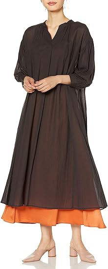 Amazon Co Jp ナチュラルビューティーベーシック ワンピース コットンウールボリュームワンピース レディース チャコール 日本 S 日本サイズs相当 服 ファッション小物