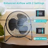 EasyAcc 9 inch USB Desk Fan Silent 25DB Strong Airflow Quiet Portable 2 Speed view 5