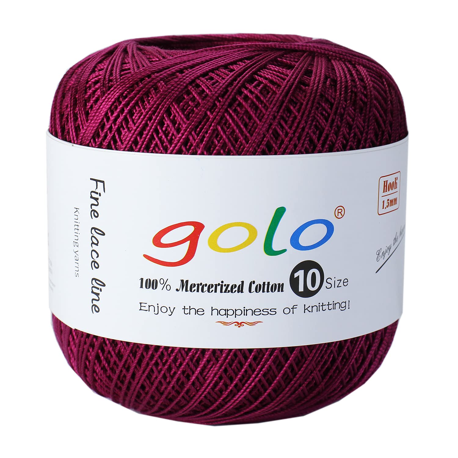 golo Crochet Thread Size 10 Yarn for Hand Knitting Crochet Yarn (Purplish red-618) — image 1
