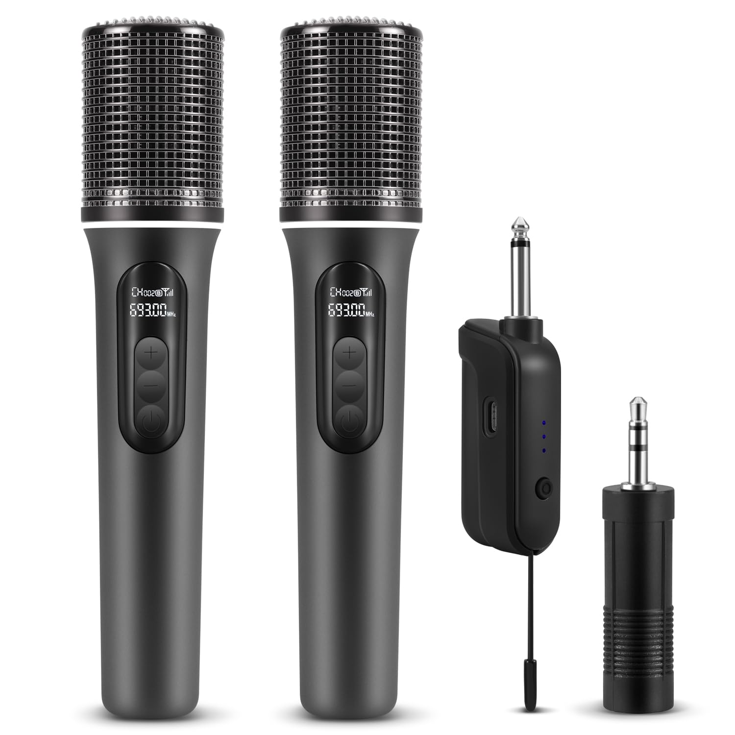 Photo 1 of Wireless Microphones, 5-level Volume Adjustment, Dual Handheld Dynamic Mic with Dynamic Ambient Lighting,Ultra-Stable Rechargeable Receiver,40H Duration, 200ft Range,Karaoke Microphone for Singing
