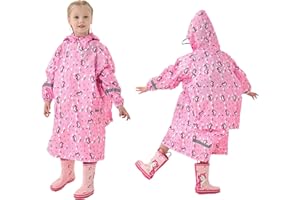 Fewlby Kids Raincoats For Girls Boys Cartoon Toddler Rain Wear Children Waterproof Raincoat Jacket Poncho 4-16 Years