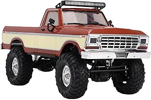 VELATEMOR 1/16 RC Truck, 4WDRemote Control Off Road Car with 2.4G Control and LED Lights, Crawler Toy for Adults Kids (Brown)