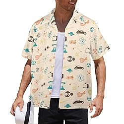HUGLAZY 1950s Atomic Shirts Retro Space Shirts for
