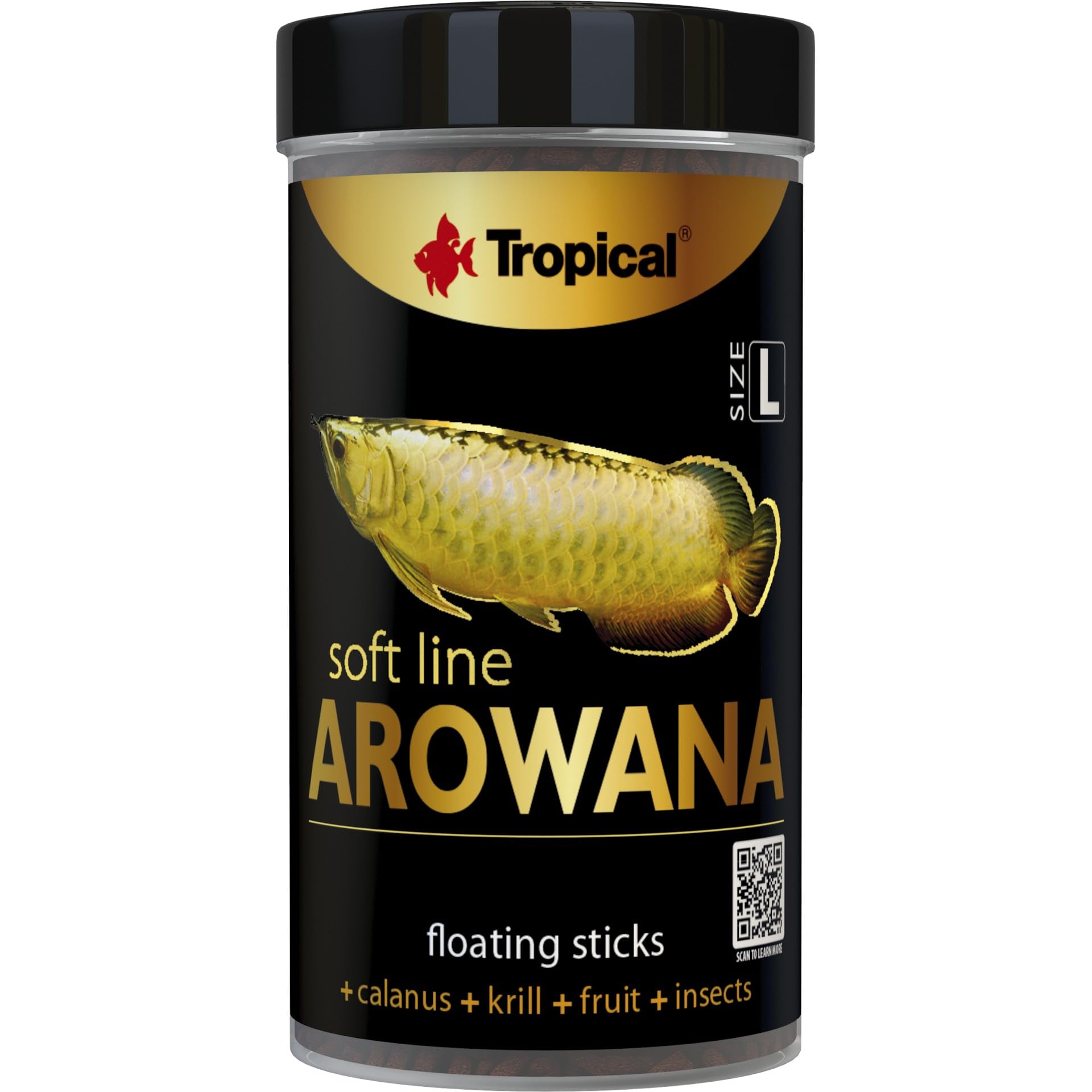 SOFT LINE AROWANA SIZE L 100ml / 32g - soft floating sticks for young arowanas protein & color enhancement