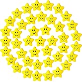 Kasyat 48 Pieces Star Stress Balls Bulk for Kids Mini Smile Face Stress Balls Relief Toys for School Carnival Reward Student Prizes Party Favors Hand Exercise(Yellow)