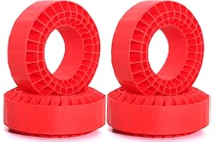 Chanjorlin 1.9 RC Silicone Rubber Insert Foam Soft Waterproof 108x42mm Fit 118-122mm 1/10 Crawler Wheels Tires for 1:10 Crawler Car Traxxas TRX4 Axial SCX10 Capra RXB10 RC4WD D90 TF2 Gen8 4PCS (Red)
