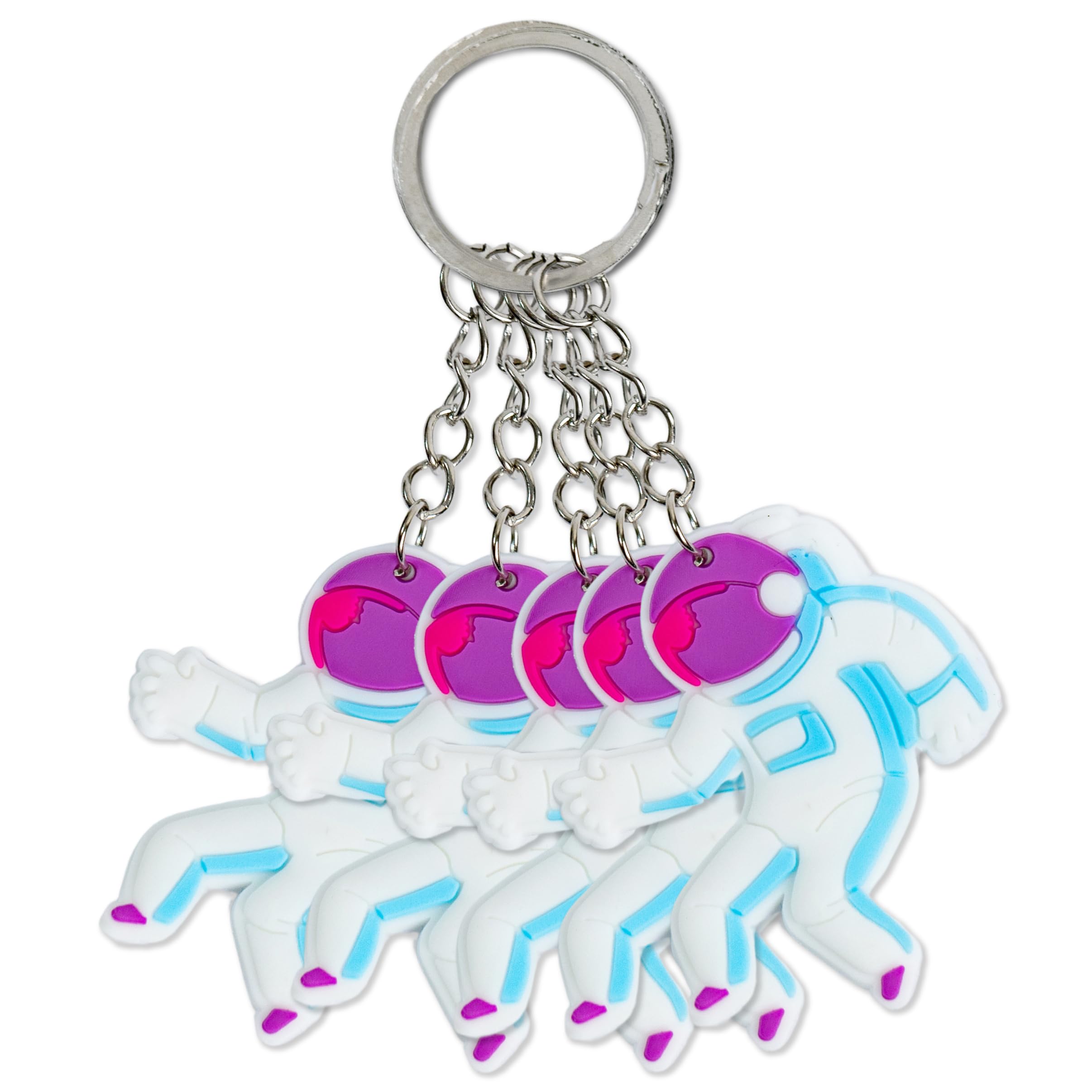 Toyseum 24 x Spaceman Keyrings, Space Themed Fillers for Kids Party Bags, Toy Favours for Goody Bags and Childrens School Prizes, Pack of 24